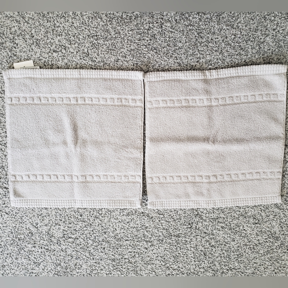 NWT 2 Washcloths Pale Blue Gray By Hotel Vendome Spa Collection